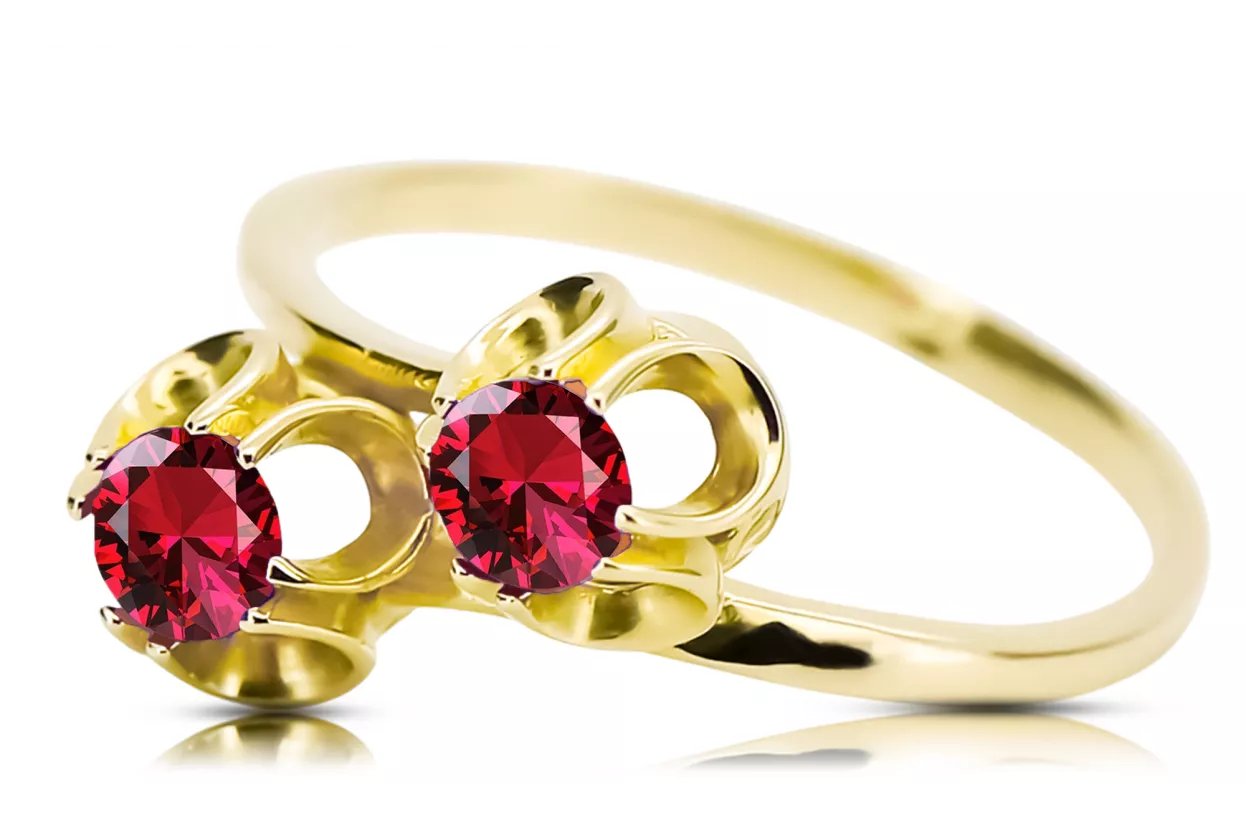 مجوهرات فينتاج خاتم الروبين 14 كارت من الذهب الأصفر vrc266y